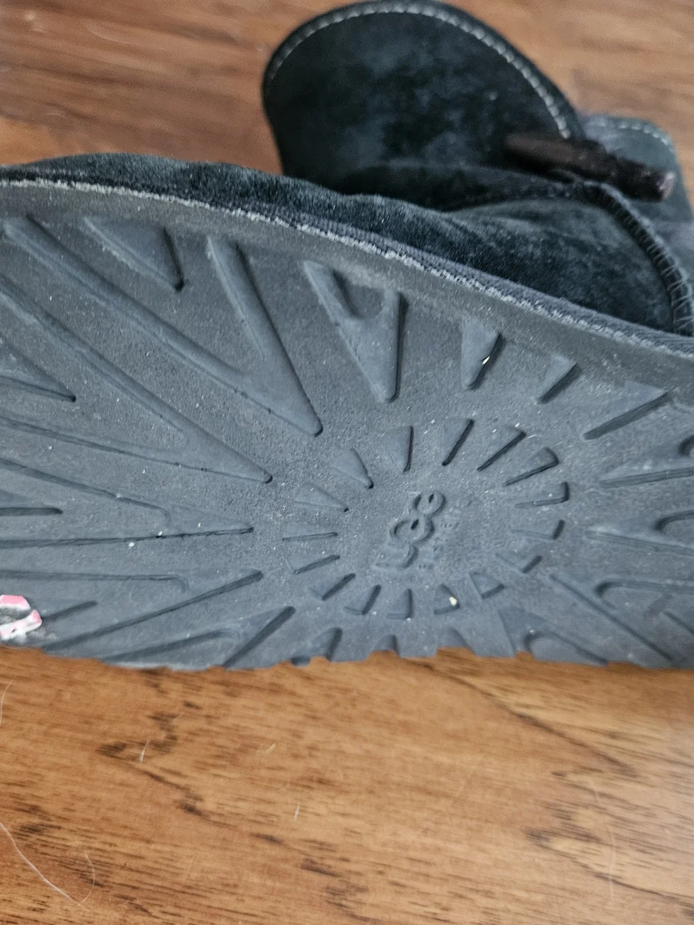 UGG Black Suede Shearling-Lined Winter Boots